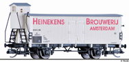 [Nákladní vozy] → [Kryté] → [2-osé s nízkou střechou] → 17395: chladicí vůz bílý s šedou střechou „Heinekens Brouwerij Amsterdam“