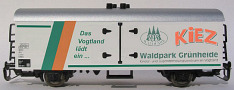 [Nákladní vozy] → [Kryté] → [2-osé chladicí, pivní a reklamní] → 500137: bílý se stříbrnou střechou ″Kiez Waldpark Grünheide″