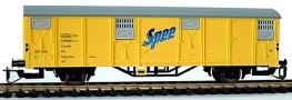 [Nákladní vozy] → [Kryté] → [2-osé Gbs] → 14158: krytý nákladní vůz žlutý s šedou střechou „Spee“