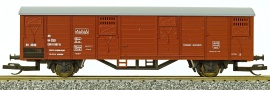 [Nákladní vozy] → [Kryté] → [2-osé Gbs] → 41121: krytý nákladní vůz červenohnědý s šedou střechou do pracovního vlaku