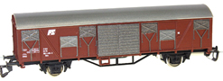 [Nákladní vozy] → [Kryté] → [2-osé Gbs] → 480: krytý nákladní vůz červenohnědý se stříbrnou střechou