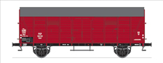 [Nákladní vozy] → [Kryté] → [2-osé Gl] → 501075: červenohnědý s šedou střechou