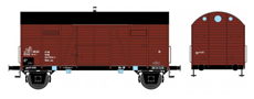 [Nákladní vozy] → [Kryté] → [2-osé Oppeln] → 0113674-2: krytý nákladní vůz do pracovního vlaku s komínkem