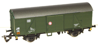 [Nákladní vozy] → [Kryté] → [2-osé Gs] → 455: zelený s šedou střechou do pracovního vlaku