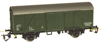 [Nákladní vozy] → [Kryté] → [2-osé Gs] → 460: ktyý nákladní vůz zelený se stříbřitou střechou do pracovního vlaku