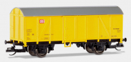 [Nákladní vozy] → [Kryté] → [2-osé Gs] → 466: krytý nákladní vůz žlutý s šedou střechou „DB Netz“