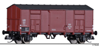 [Nákladní vozy] → [Kryté] → [2-osé F] → 14881: krytý nákladní vůz červenohnědý s černou střechou
