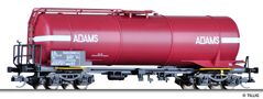 [Nákladní vozy] → [Cisternové] → [4-osé na lehké oleje] → 15483: tmavě červená s bílými pásy a logem „ADAMS Transciterne S.A.“