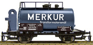 [Nákladní vozy] → [Cisternové] → [2-osé Z52] → 500633: modrá s brzdařskou budkou ″Merkur″
