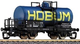 [Nákladní vozy] → [Cisternové] → [2-osé R (JATT)] → 95813: cisternový vůz modrý s černým rámem „HOBUM“
