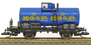 [Nákladní vozy] → [Cisternové] → [2-osé R (JATT)] → 01490: kotlový vůz modrý s černým pojezdem „MOGUL“