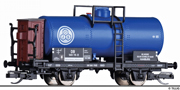 [Nákladní vozy] → [Cisternové] → [2-osé R (JATT)] → 95864: kotlový vůz modrý s brzdařskou budkou „Ölwerke J. Schindler“