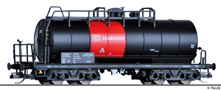 [Nákladní vozy] → [Cisternové] → [4-osé s lávkou Ra] → 17433: kotlový vůz černý s červeným pásem „DB SCHENKER“