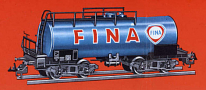 [Nkladn vozy] → [Cisternov] → [4-os s lvkou Ra] → 545/96: kotlov vz modr s logem „FINA“
