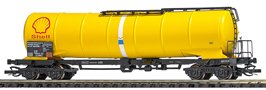 [Nákladní vozy] → [Cisternové] → [4-osé dělené s lávkou] → 33171: žlutý cisternový vůz s logem „Shell“