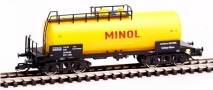[Nákladní vozy] → [Cisternové] → [Ostatní] → 0113352-1: kotlový vůz žlutý s černým rámem „MINOL“