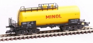 [Nákladní vozy] → [Cisternové] → [Ostatní] → 0113352-2: kotlový vůz žlutý s černým rámem „MINOL“