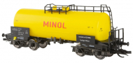 [Nákladní vozy] → [Cisternové] → [Ostatní] → 0113352-4: kotlový vůz žlutý s černým rámem „MINOL“