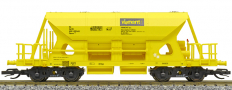 [Nákladní vozy] → [Samovýsypné] → [4-osé Faccs (Sas)] → M1143: nákladní samovýsypný vůz žlutý s nákladem štěrku „Viamont“