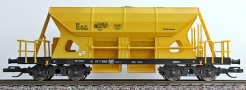 [Nákladní vozy] → [Samovýsypné] → [4-osé Faccs (Sas)] → 3518.2: nákladní pracovní vůz žlutý s černým rámem s nákladem štěrku