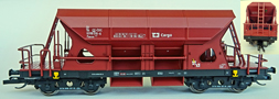 [Nákladní vozy] → [Samovýsypné] → [4-osé Faccs (Sas)] → M1904: nákladní samovýsypný vůz červenohnědý s černým rámem