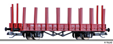 [Nákladní vozy] → [Nízkostěnné] → [2-osé Rm] → 14662: nákladní vůz nízkostěnný červenohnědý s klanicemi
