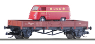 [Nákladní vozy] → [Nízkostěnné] → [2-osé X] → 14923: nízkostěnný nákladní vůz červenohnědý s nákladem dodávky Matador „DSG“