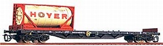 [Nákladní vozy] → [Nízkostěnné] → [4-osé plošinové Rgs] → 15525: nákladní plošinový vůz černý se dvěma cisternovými kontejnery 20′ „HOYER“