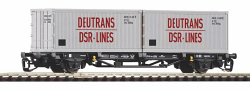 [Nákladní vozy] → [Nízkostěnné] → [2-osé kontejnerové Lgs 579] → 47710: černý se dvěma kontejnery ″Deutrans DSR-Lines″