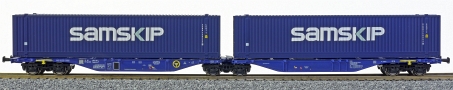 [Nákladní vozy] → [Nízkostěnné] → [6-osé Kombiwaggon] → H70506: modrý se dvěma kontejnery 45′ „SAMSKIP“
