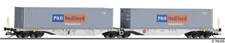 [Nákladní vozy] → [Nízkostěnné] → [6-osé Kombiwaggon] → 18068: dvoudílný kontejnerový vůz se dvěma kontejnery 40′