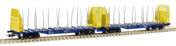 [Nákladní vozy] → [Nízkostěnné] → [dvojité jednotky Sggmrrs 90] → T657033: dvojitá jednotka na přepravu dříví modrá-žlutá