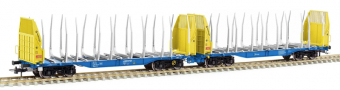 [Nákladní vozy] → [Nízkostěnné] → [dvojité jednotky Sggmrrs 90] → T657111: dvojitá jednotka na přepravu dříví modrá-žlutá „ČD-Cargo“