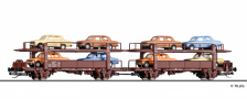 [Nkladn vozy] → [Speciln] → [Na pepravu aut] → 18592: nkladn vz na pepravu aut ervenohnd loen 8x osobnmi vozy Lada 1200