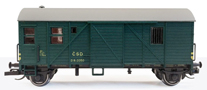 [Nákladní vozy] → [Speciální] → [Ostatní] → : služební vůz zelený s šedou střechou pro nákladní vlaky