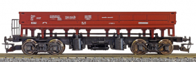 [Nákladní vozy] → [Speciální] → [4-osé pracovní Ua] → 4468-X: nákladní vůz oboustranně výsypný červený s černým pojezdem