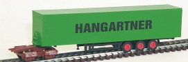 [Nákladní vozy] → [Speciální] → [Kombirail] → 34416: středový vůz se zeleným návěsem ″Hangartner″