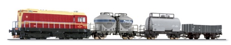 [Soupravy] → [S lokomotivou] → 01568: set dieselové lokomotivy V75 a tří nákladních vozů Leuna