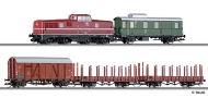 [Soupravy] → [S lokomotivou] → 01207: set lokomotivy V80, služebního a tří nákladních vozů