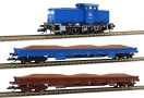 [Soupravy] → [S lokomotivou] → 01619 E: set lokomotivy BR 346 a dvou nízkostěnných vozů s nákladem štěrku „Pressni