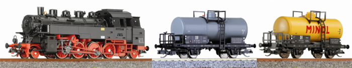 [Soupravy] → [S lokomotivou] → 01649: set parní lokomotivy BR 86 a dvou cisternových vozů