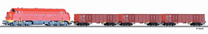 [Soupravy] → [S lokomotivou] → 01212: set lokomotivy M61 a tří nákladních vozů