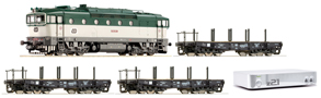 [Soupravy] → [S lokomotivou] → 35016: set dieselové lokomotivy 750 a tří plošinových vozů