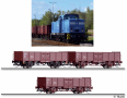 [Soupravy] → [S lokomotivou] → 01091: set dieselové lokomotivy a tří otevřených nákladních vozů
