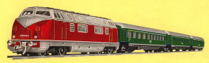 [Soupravy] → [S lokomotivou] → 159/7: set dieselové lokomotivy V 200 a tří rychlíkových vozů