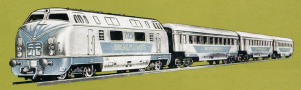 [Soupravy] → [S lokomotivou] → 545/75: set dieselové lokomotivy V200  a tří rychlíkových vozů „SILVERLINES“