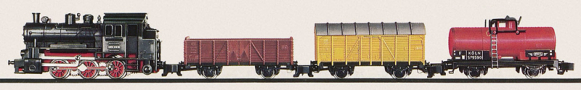 [Soupravy] → [S lokomotivou] → 01103: set parní lokomotivy a tří nákladních vozů „prima I“