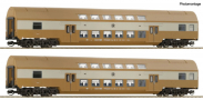 [Soupravy] → [Osobní] → 6280013: set dvou středových patrových vozů v barvě hořčice