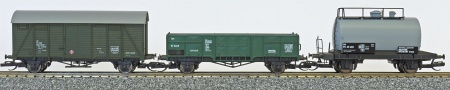 [Soupravy] → [Nákladní] → 47004: set tří nákladních vozů pracovního vlaku