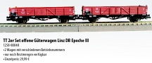 [Soupravy] → [Nákladní] → 80048: set dvou otevřených nákladních vozů typu „Linz“
